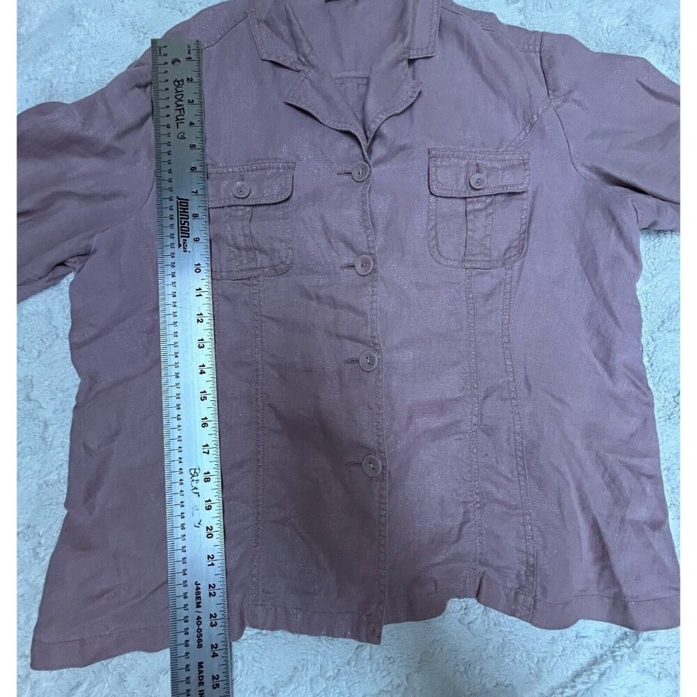 Chico's Womens Button Front Basic Shirt Jacket La… - image 7